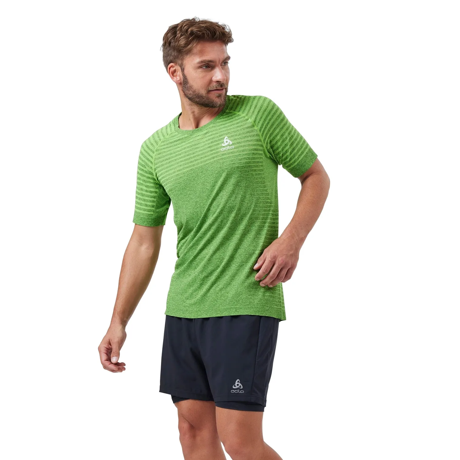 Maillot de Sport Odlo Men SS Crew Neck Essential Seamless Lime Green Melange