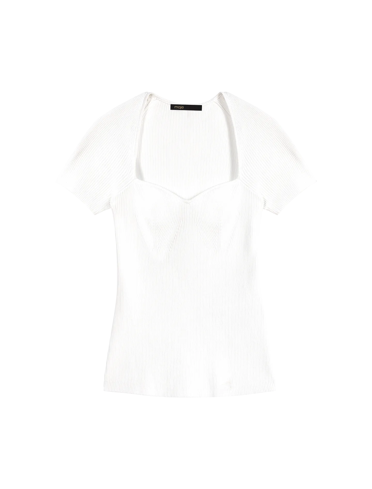 MAJE  Top moulant en maille - Blanc