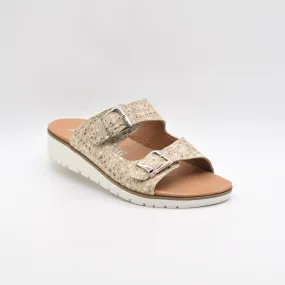 Mules pour femme en cuir taupe | 3 Suisses