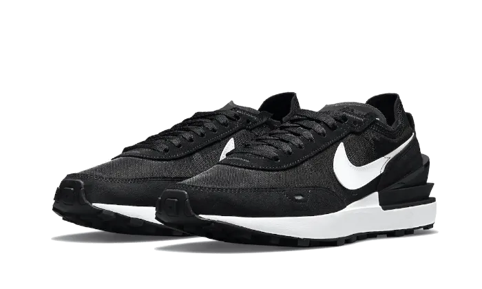 Nike Waffle One Black White Swoosh