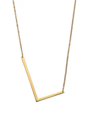 Nordic Muse Waterproof 18k Gold Initial Letter Pendant Necklace, L - Trouva