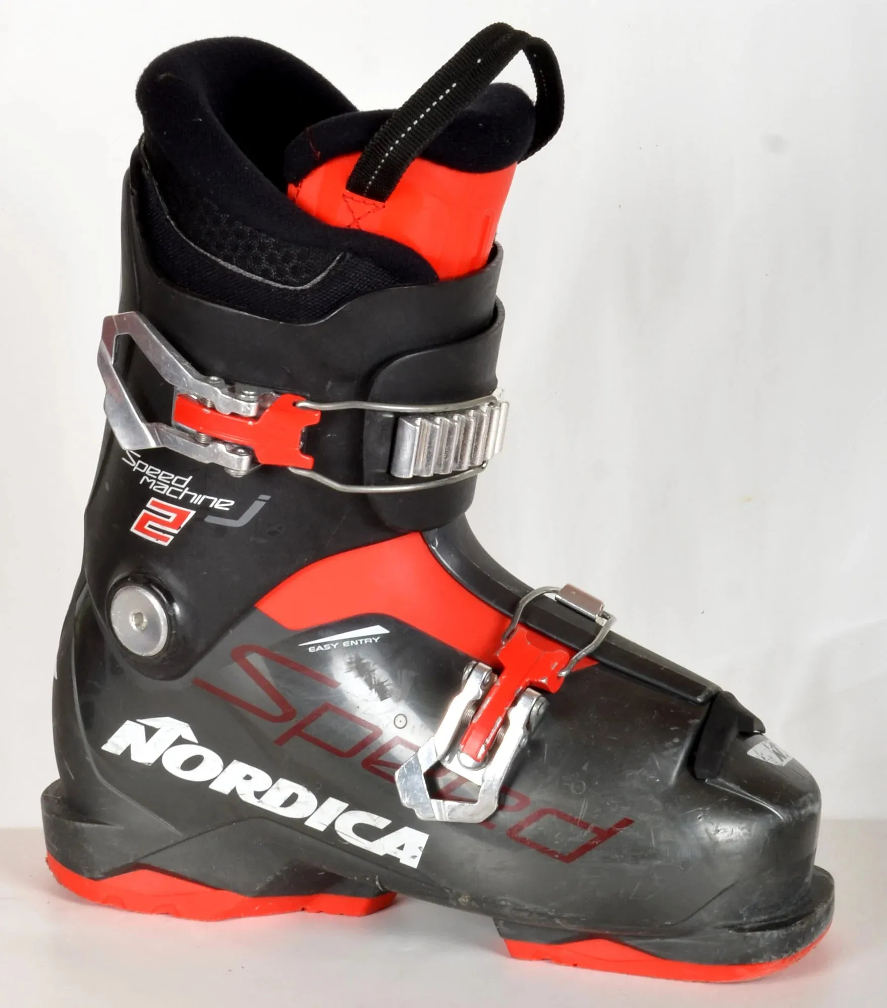 Nordica SPEEDMACHINE J2 black / red - chaussures de ski d'occasion Junior