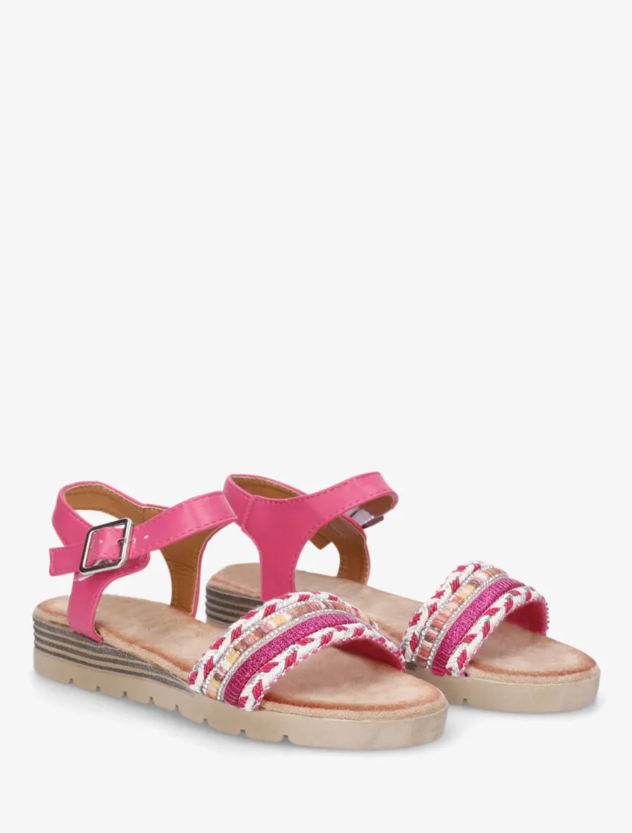 Nu-pieds bride fantaisie irisée - Fuchsia