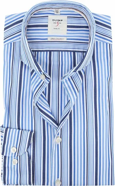 OLYMP Chemise Level 5 Rayures Bleu 353854-18 marine commande