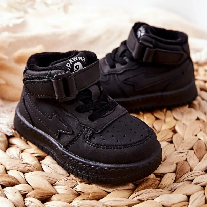 PA1 Chaussures De Sport Hautes Isolées Enfant Noir Clafi le noir