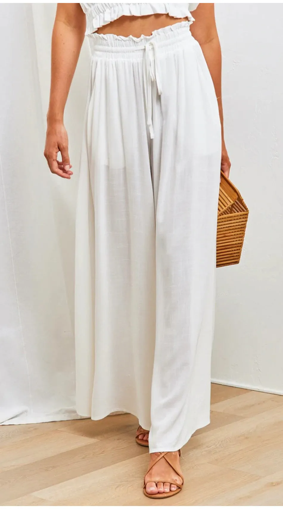 Pantalon Blanc Style Hippie