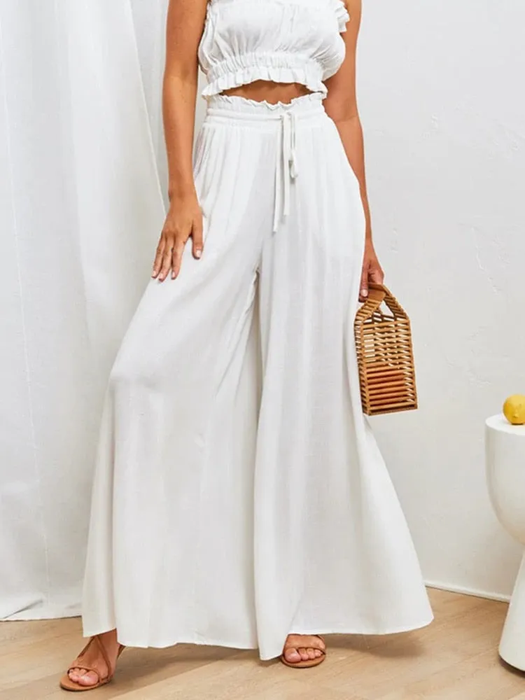 Pantalon Blanc Style Hippie