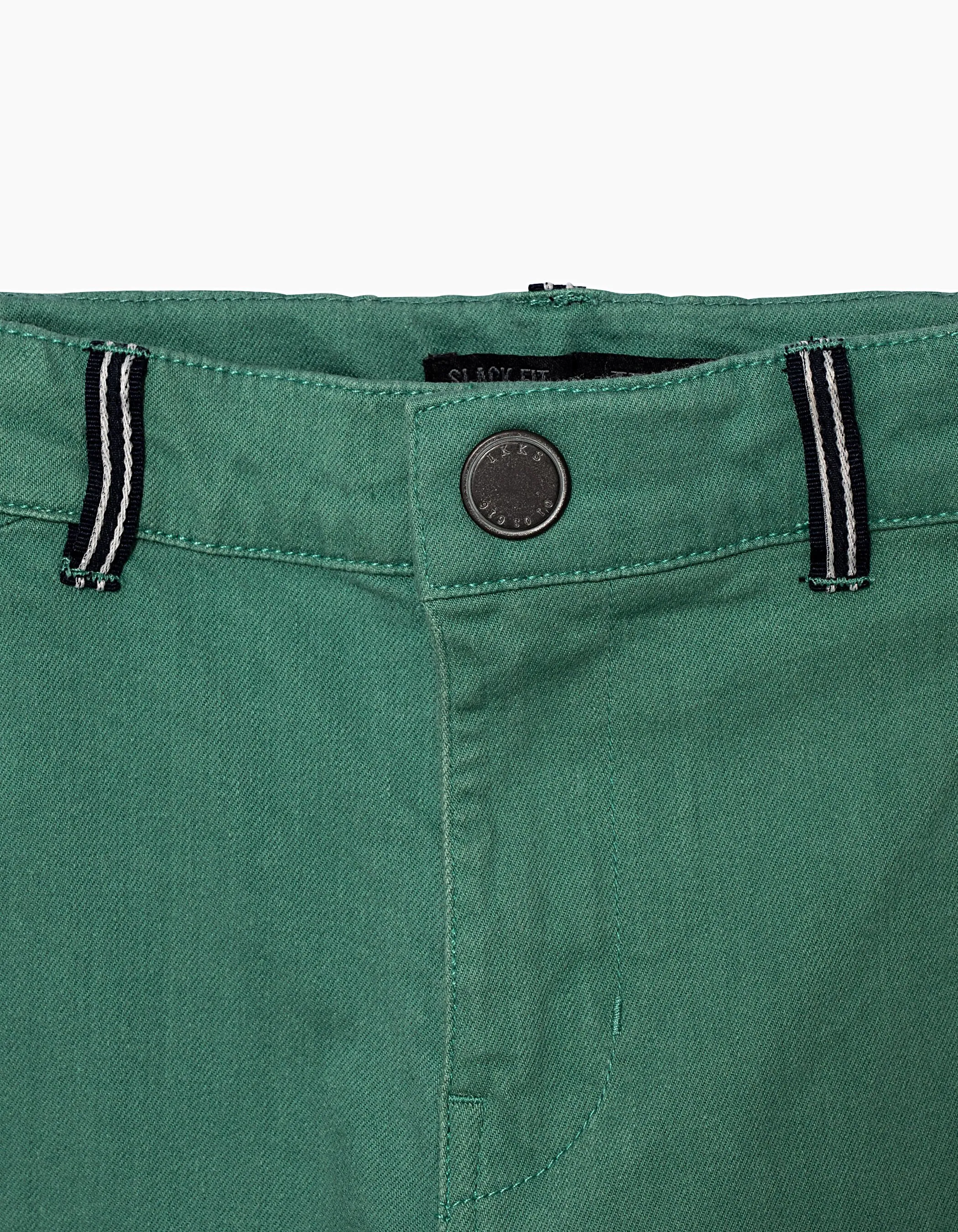 Pantalon chino émeraude à ganses rayées garçon 