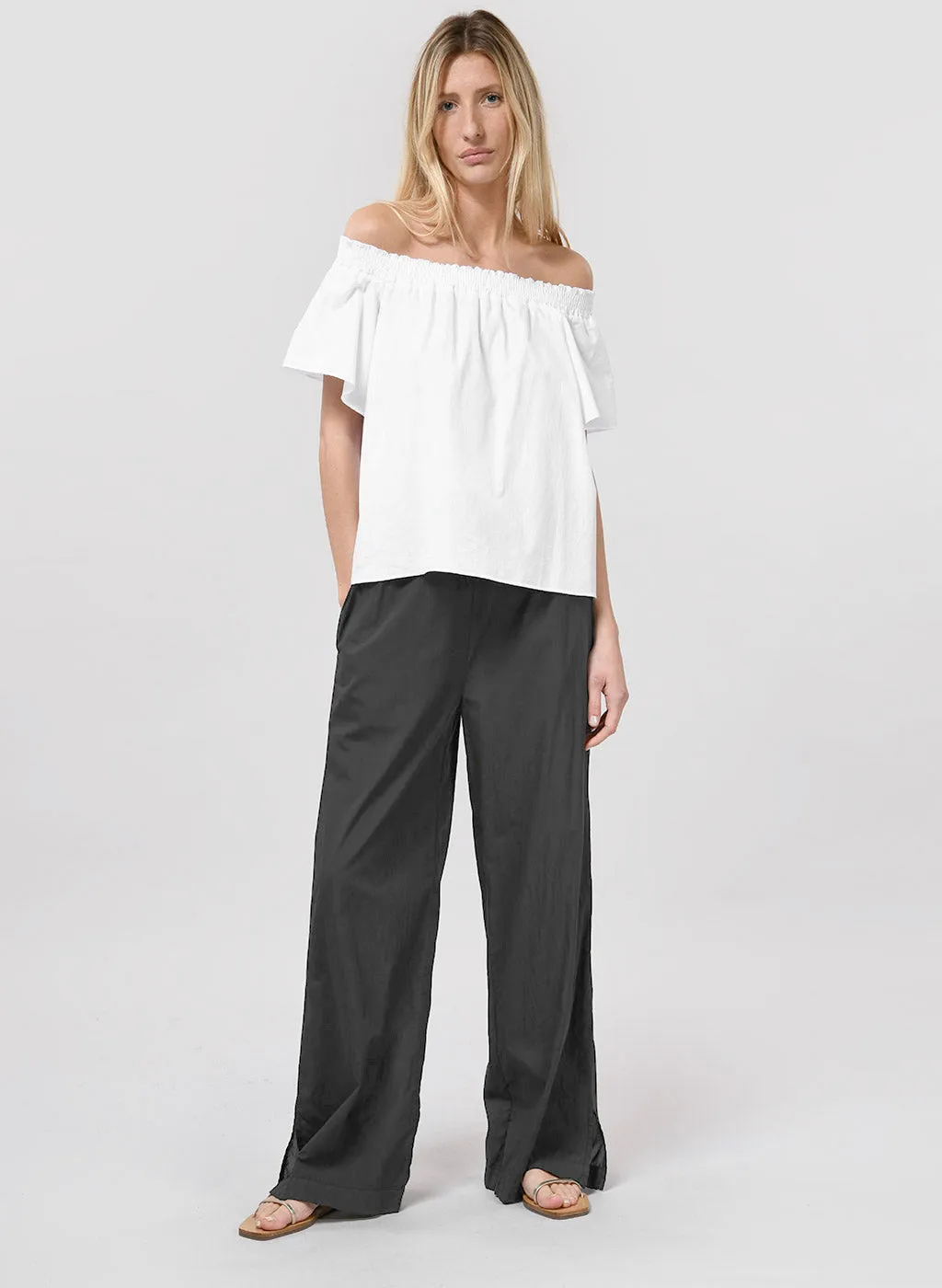 Pantalon Jane noir en voile de coton