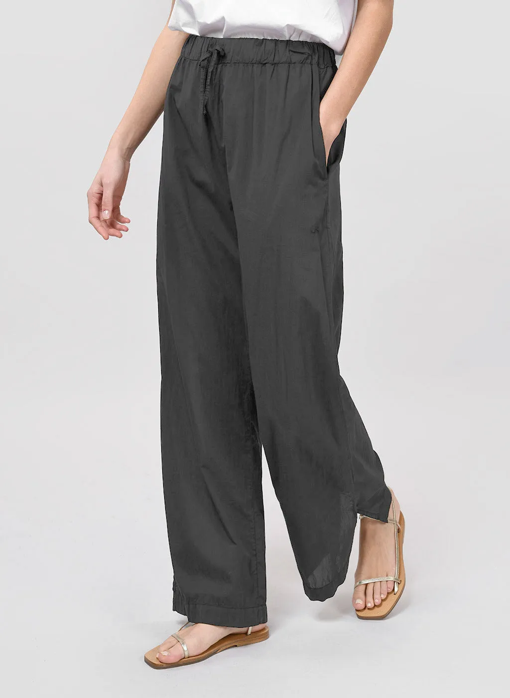 Pantalon Jane noir en voile de coton