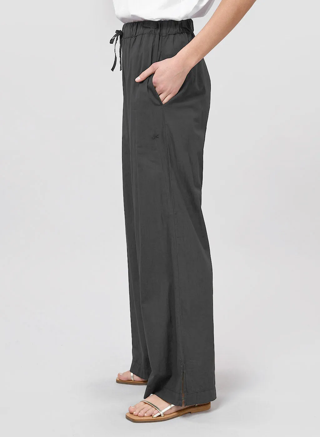 Pantalon Jane noir en voile de coton