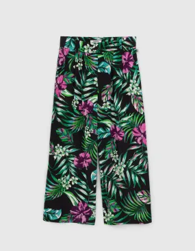 Pantalon noir LENZING™ ECOVERO™ tropical fille