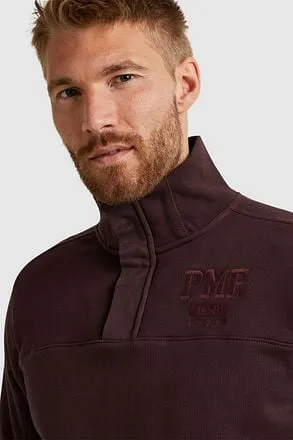 PME Legend Pull zippé à demi-bouton Bordeaux PSW2310462-82