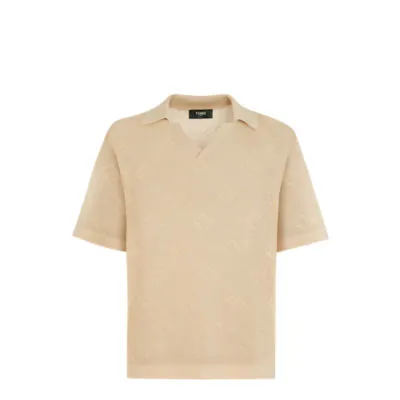 Polo - Polo en cachemire et soie beige | Fendi