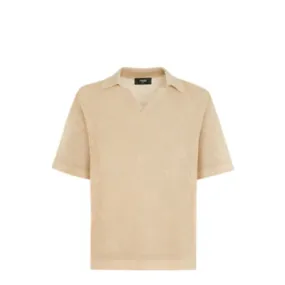 Polo - Polo en cachemire et soie beige | Fendi