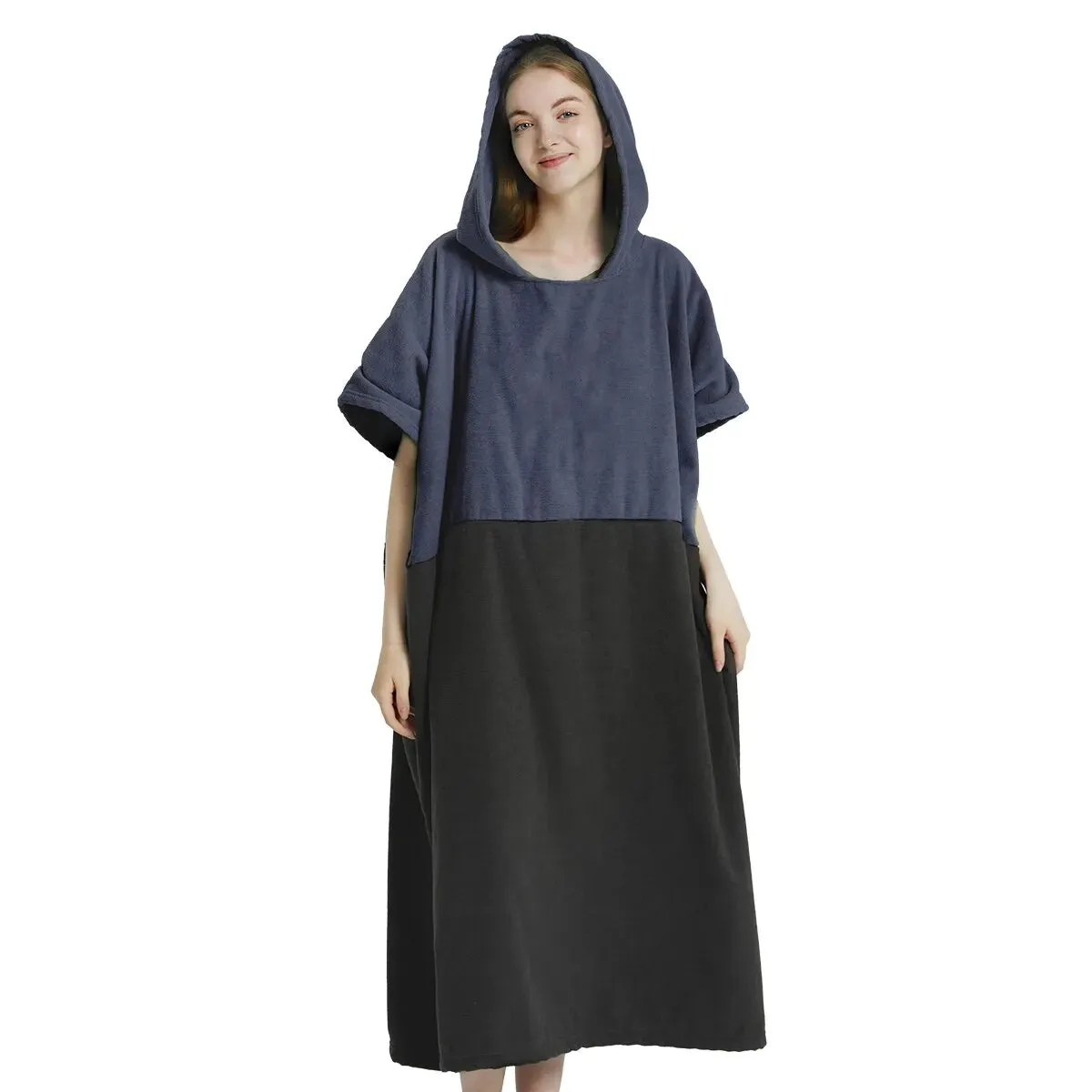 Poncho Bleu Noir Surf