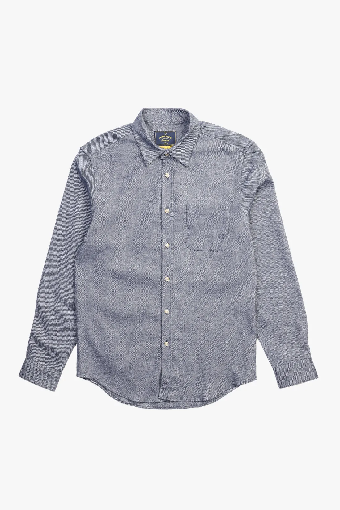 Portuguese flannel Teca Indigo - GRADUATE STORE