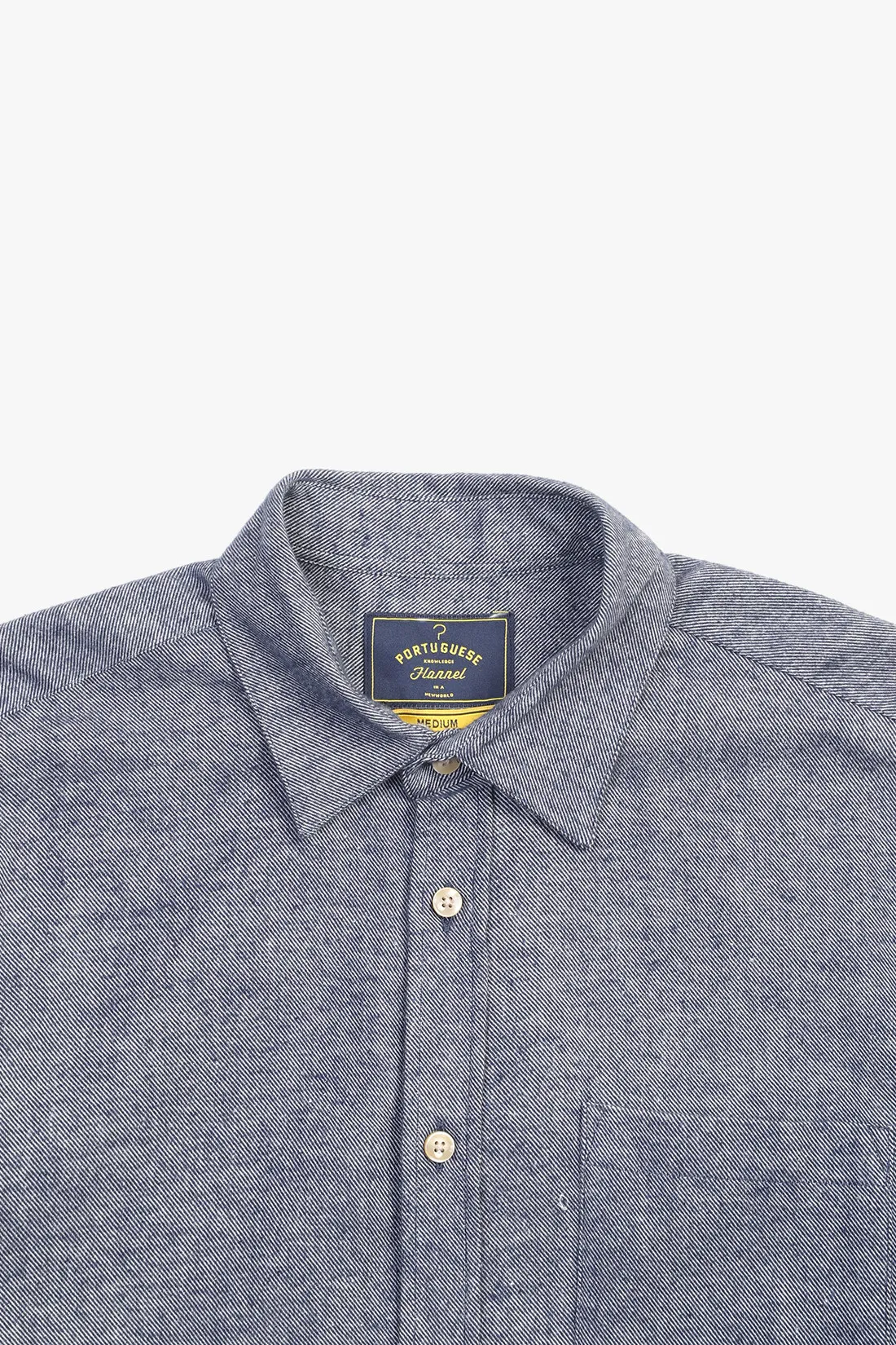 Portuguese flannel Teca Indigo - GRADUATE STORE