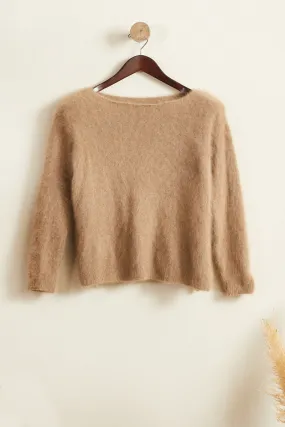 Pull angora oversize brun clair