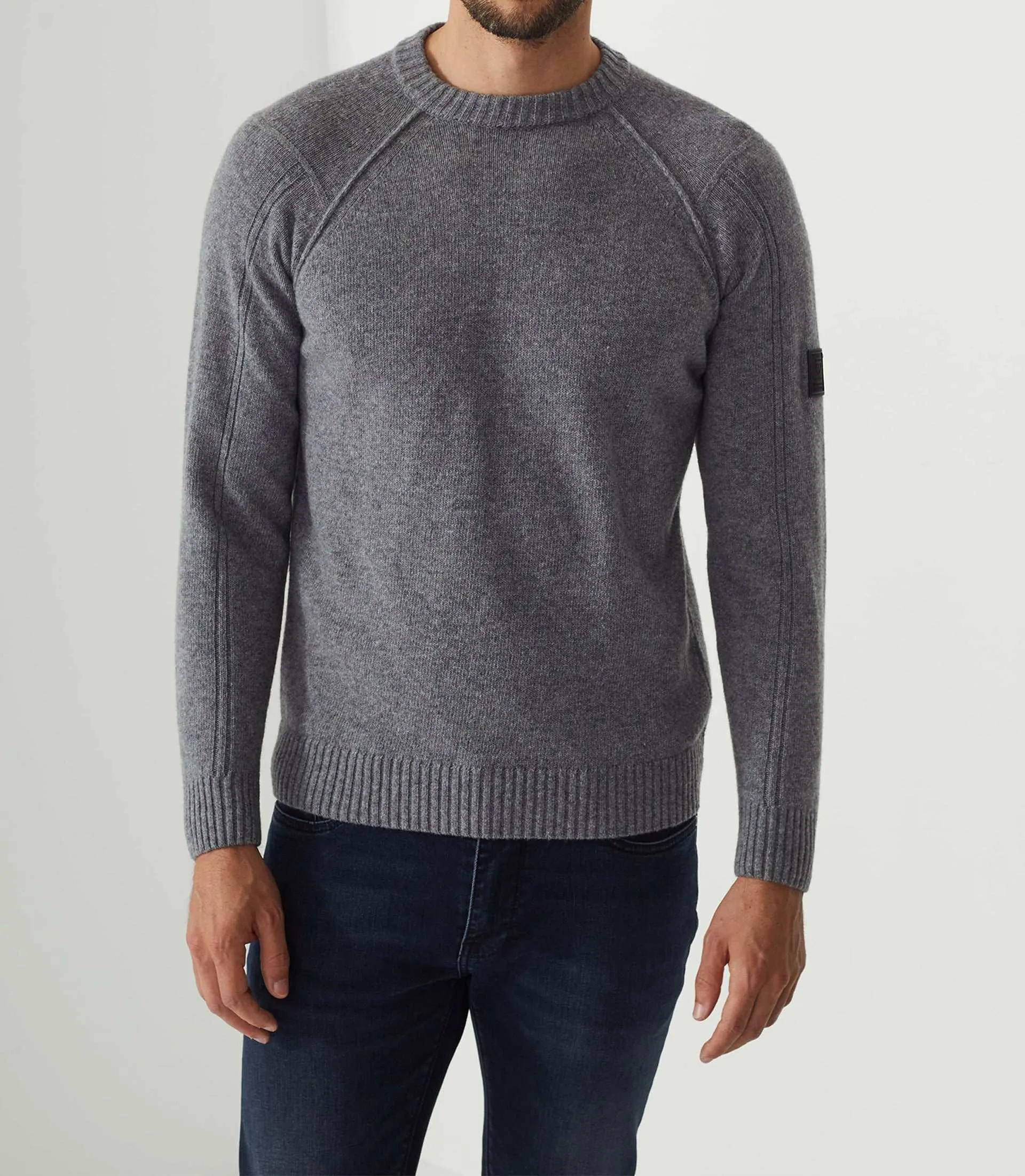 Pull col rond gris Sofian