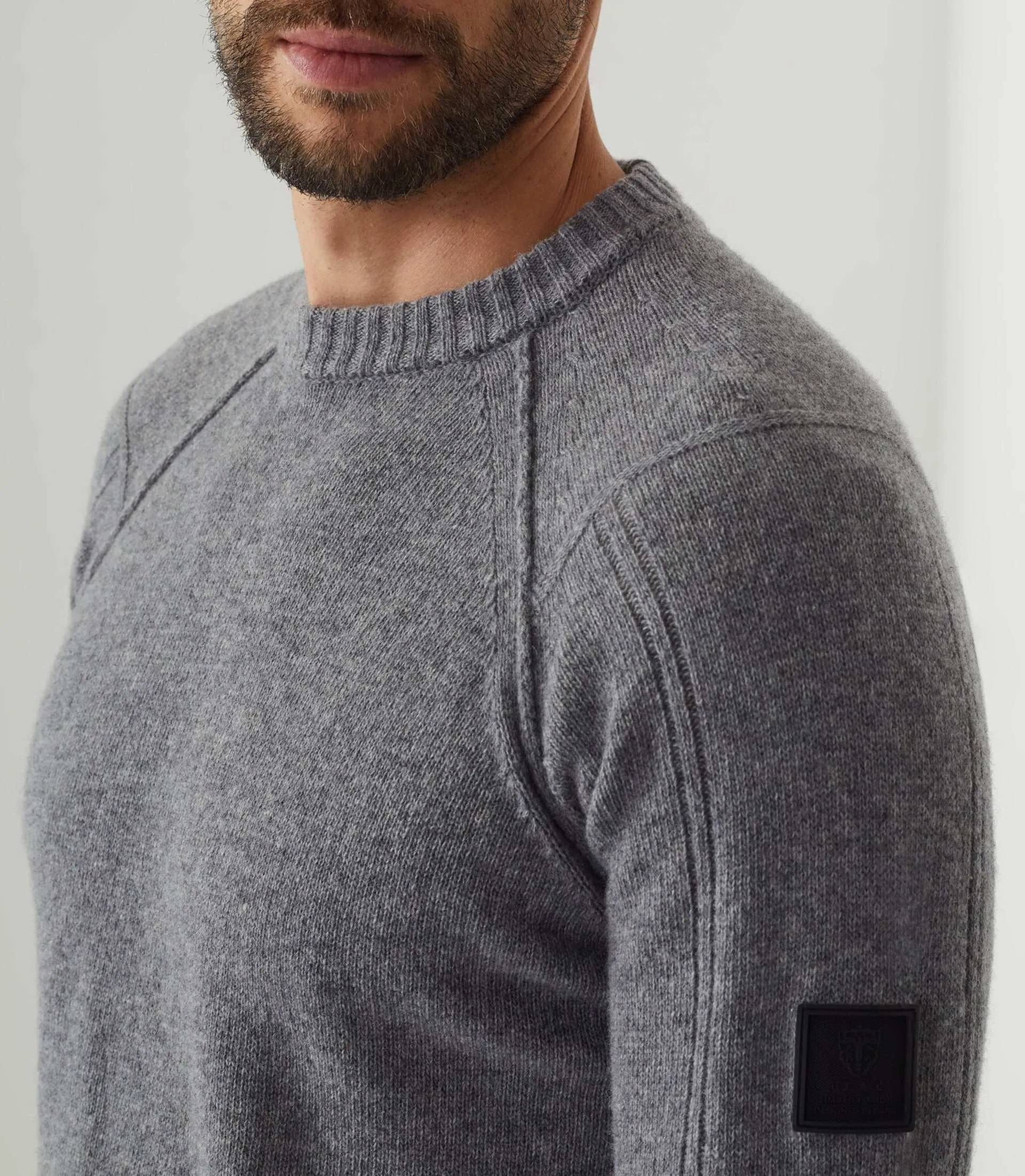 Pull col rond gris Sofian