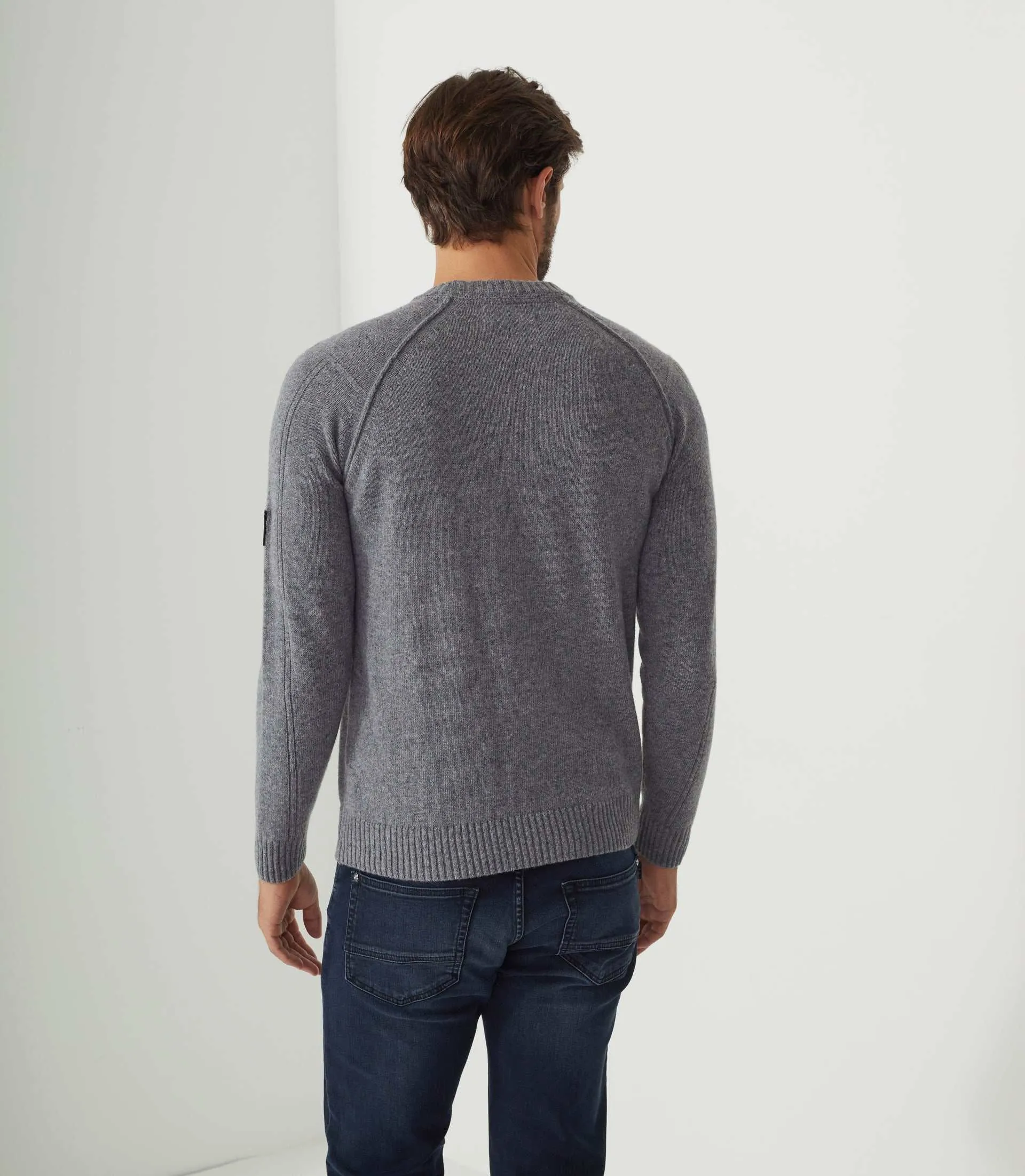 Pull col rond gris Sofian