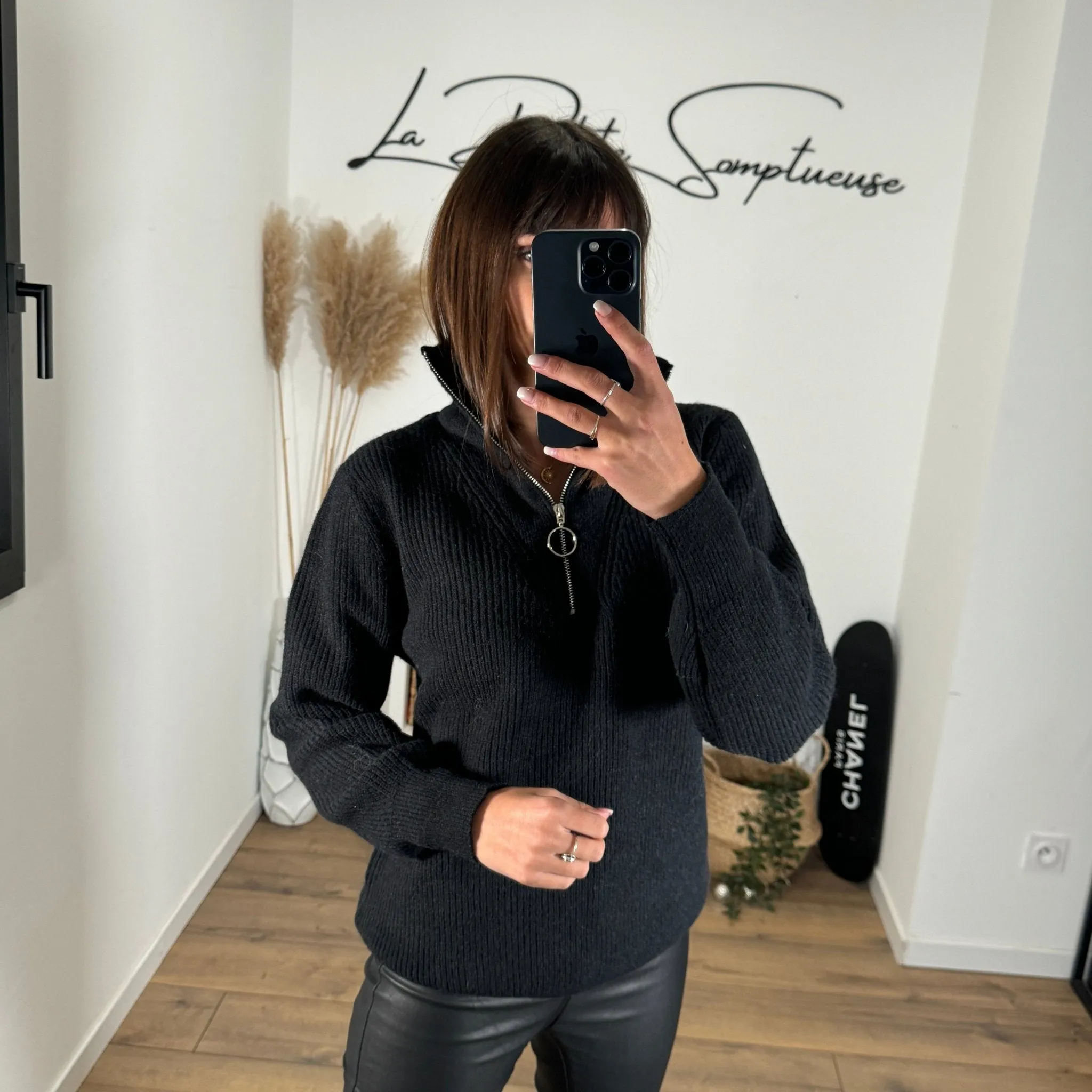 PULL COL ZIP NOIR ZACK