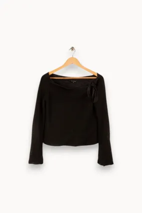 Pull en maille noir avec nud - Taille M/38