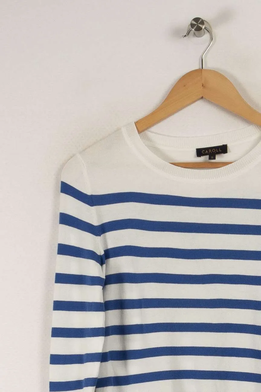 Pull marinière blanc et bleu - Taille S/36