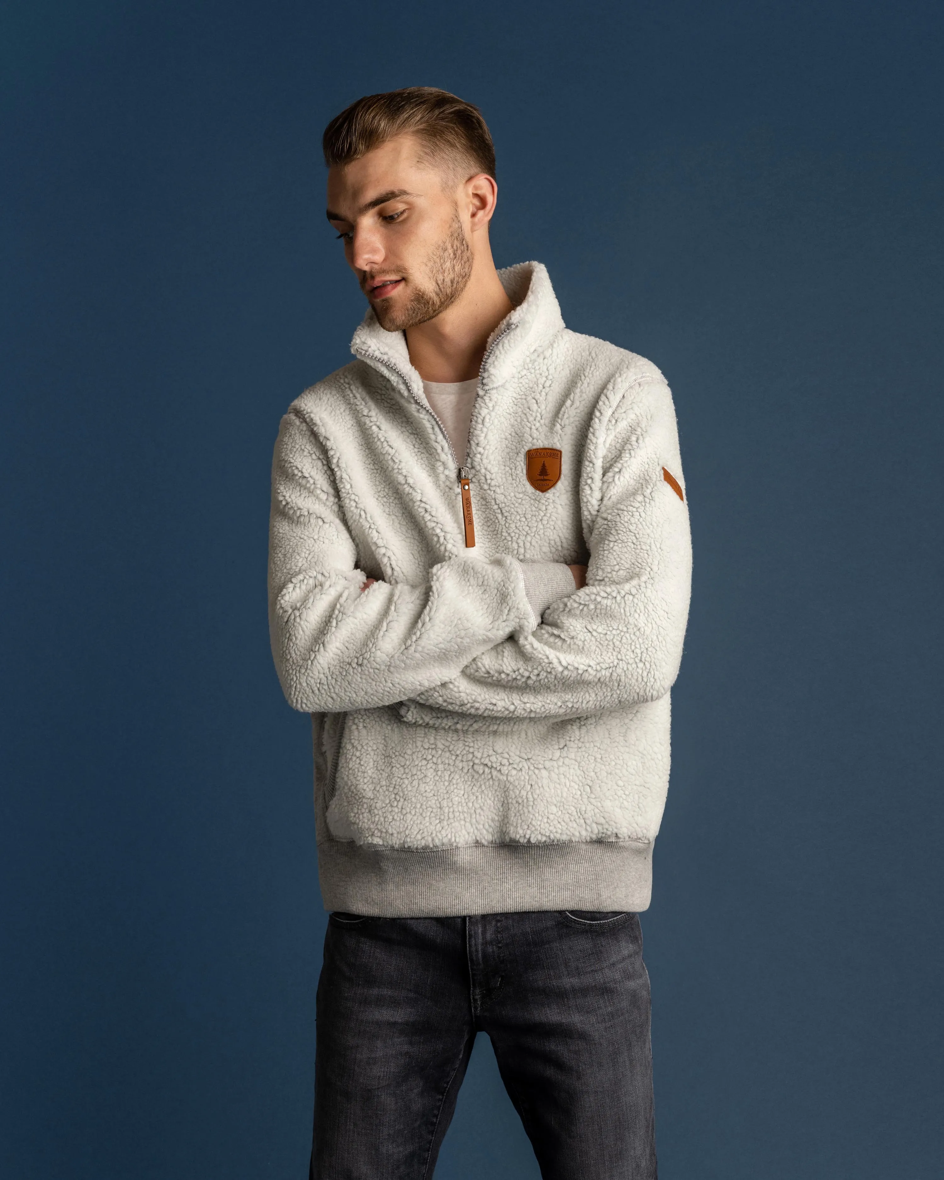 Pull Mayberry Sherpa gris chiné clair