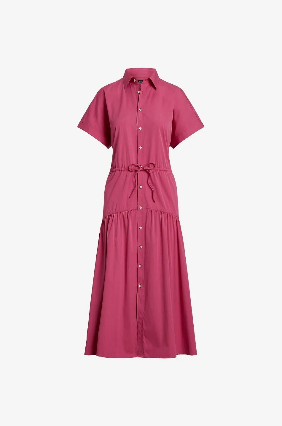 Robe chemise midi en popeline avec lien