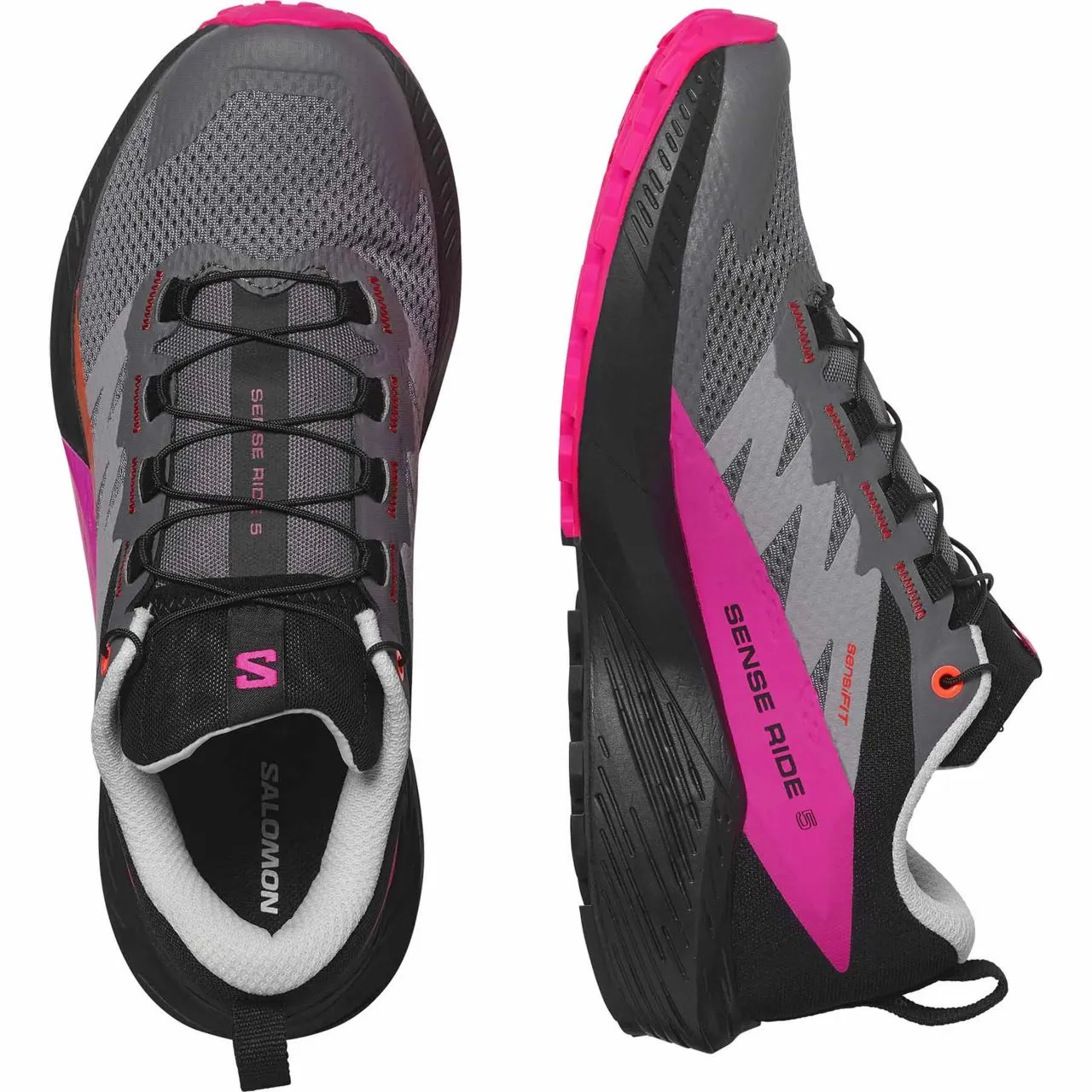 SALOMON SENSE RIDE 5 BLACK ET PINK   Chaussures de trail