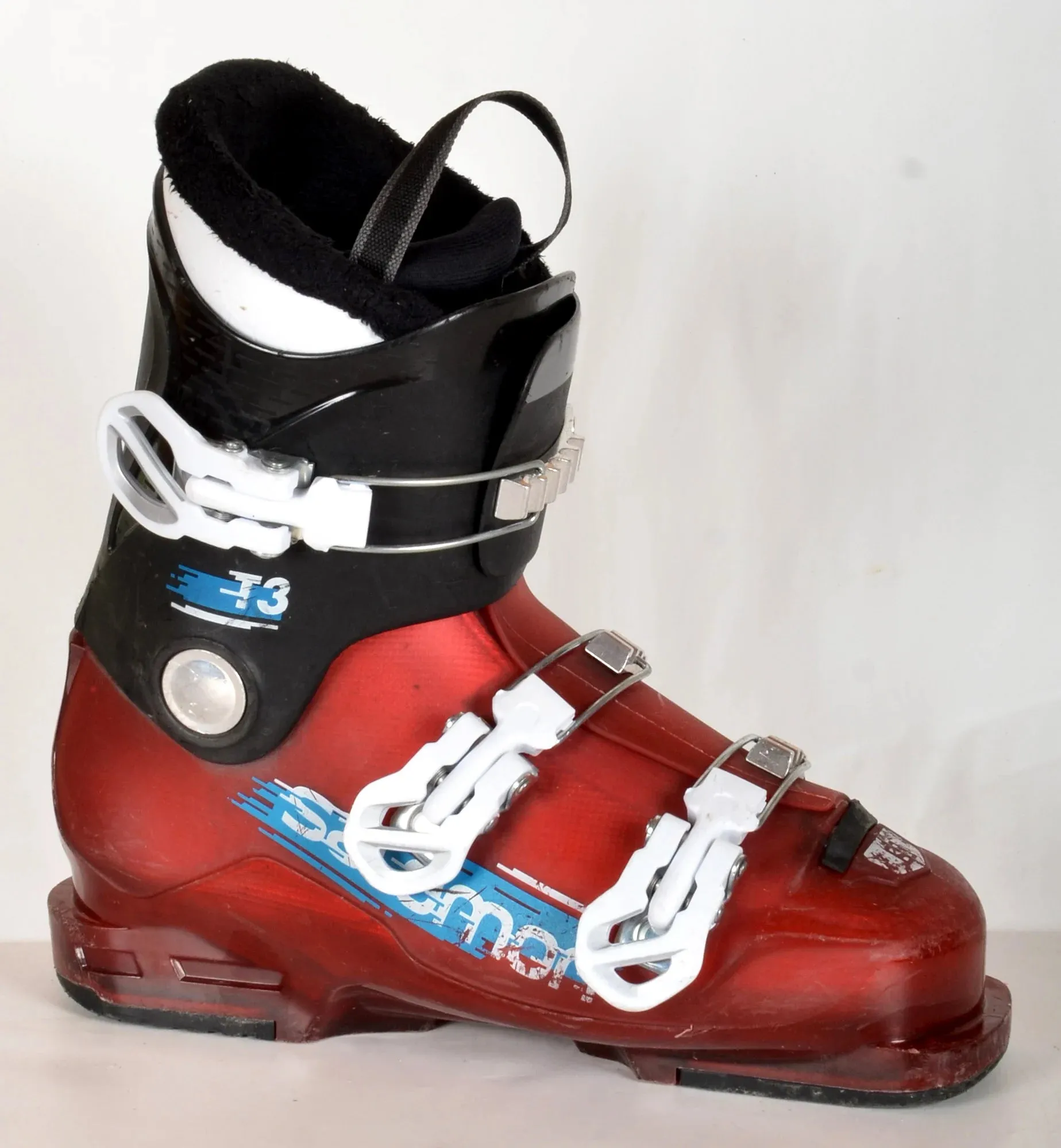 Salomon T3 red / black - chaussures de ski d'occasion Junior