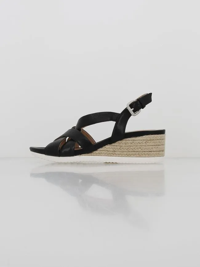 Sandales compensées ischia corda noir femme - Geox | wimod