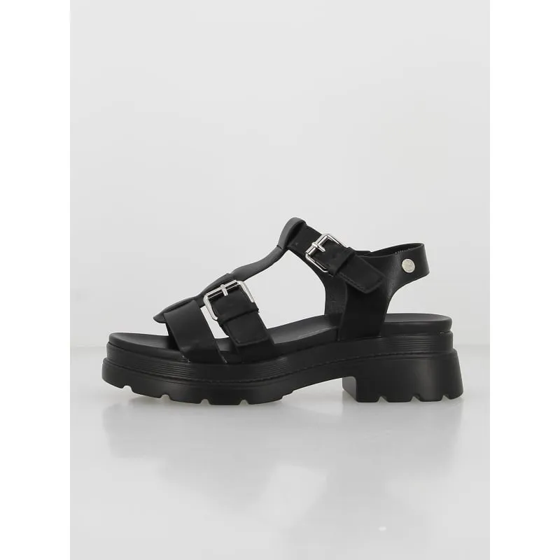 Sandales compensées ischia corda noir femme - Geox | wimod