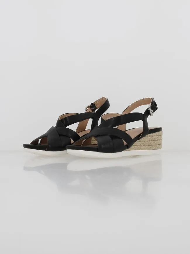 Sandales compensées ischia corda noir femme - Geox | wimod