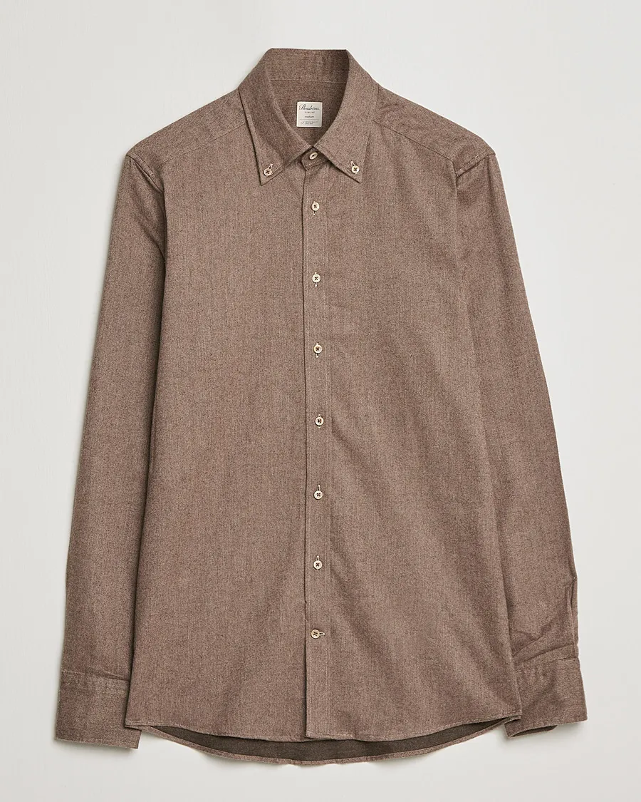 Slimline Flannel Shirt Brown