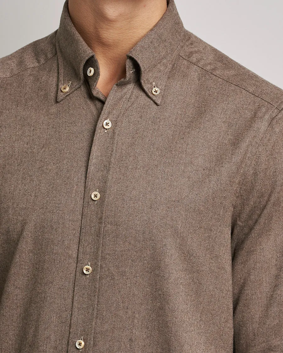 Slimline Flannel Shirt Brown