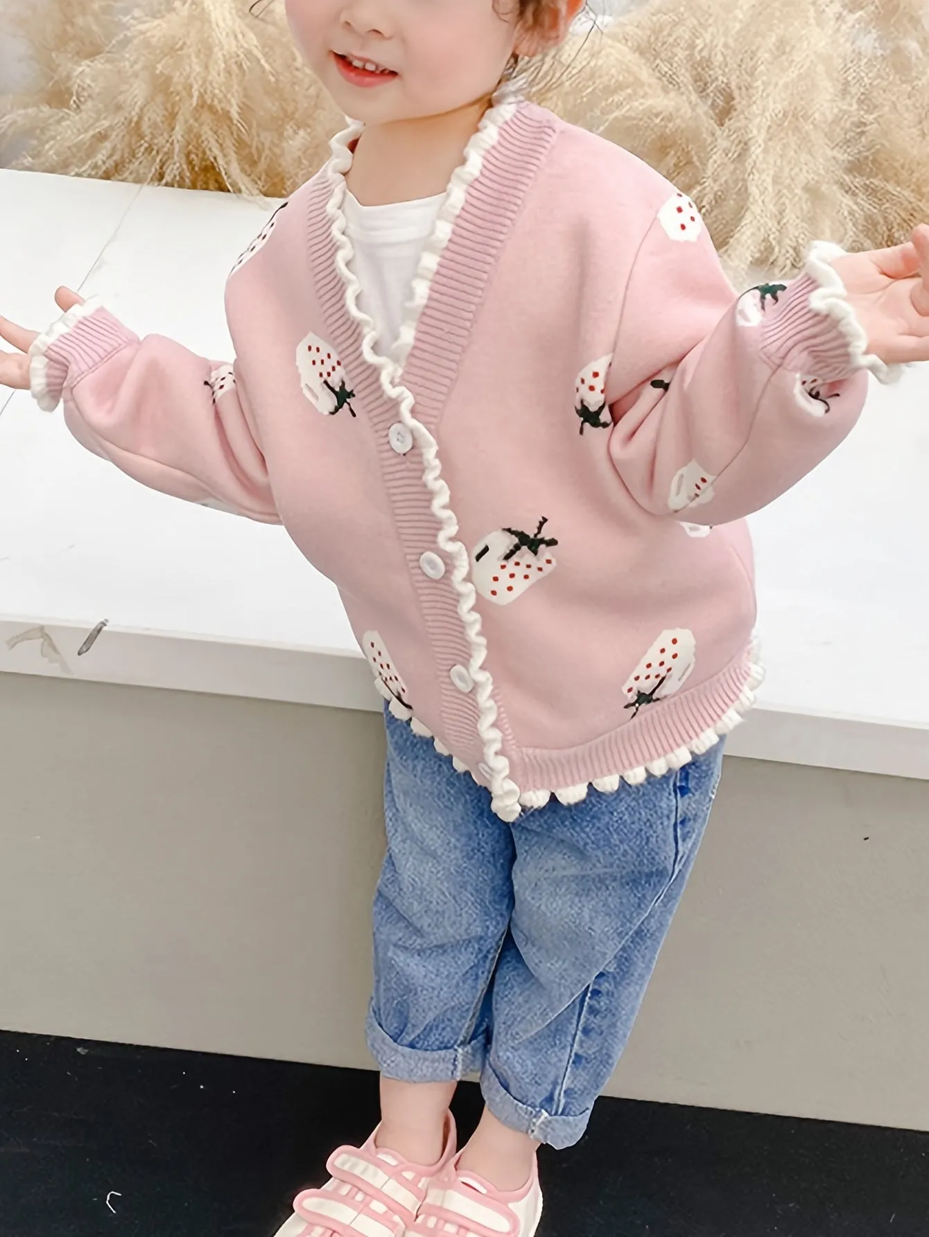 Sophie - Gilet mignon avec motif de fraises pour filles