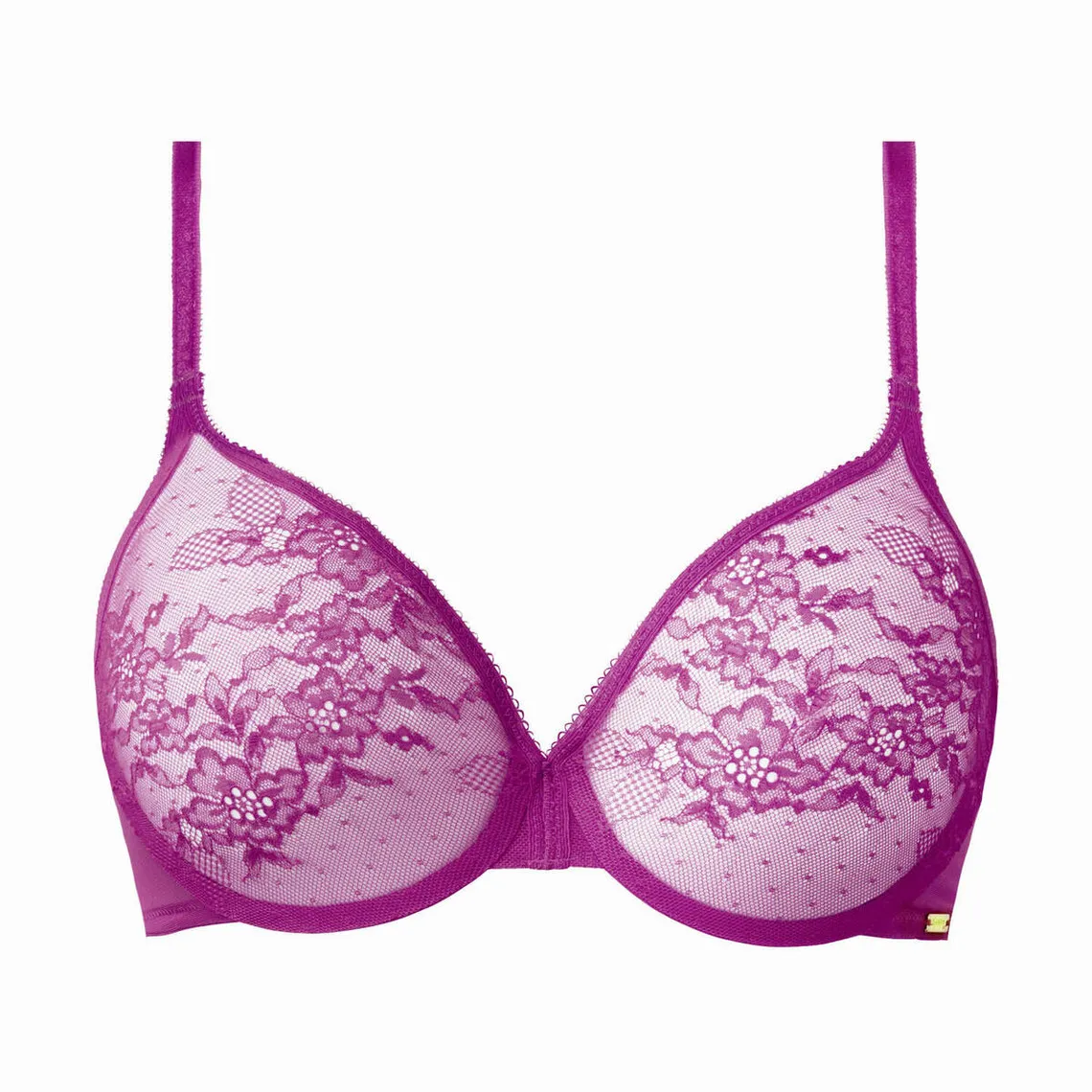 Soutien-gorge moulé en dentelle fuchsia | 3 Suisses