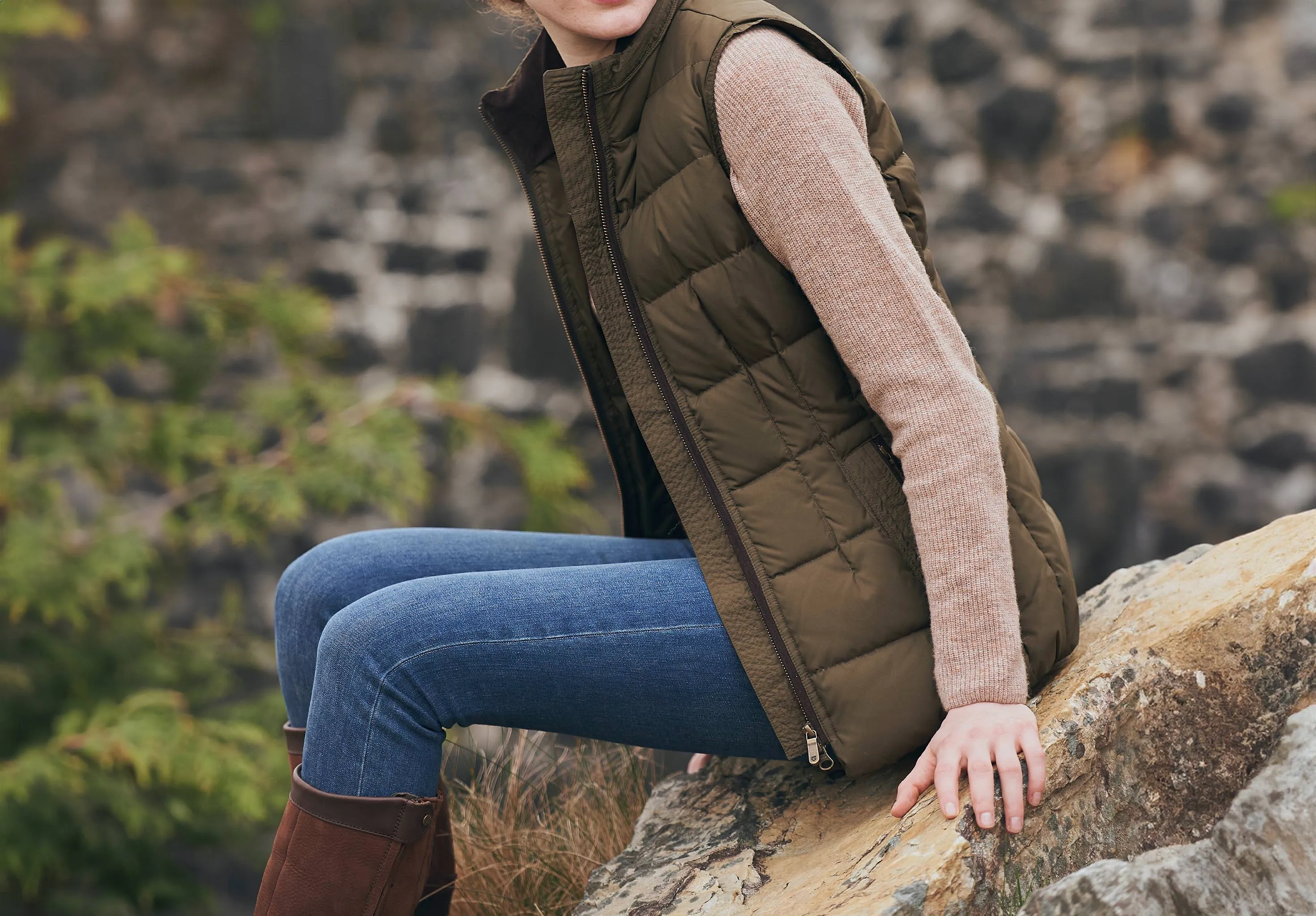 Spiddal Quilted Gilet - Olive