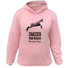 Sweat Chasseresse Chamois – Chasser pour réguler pas pour tuer