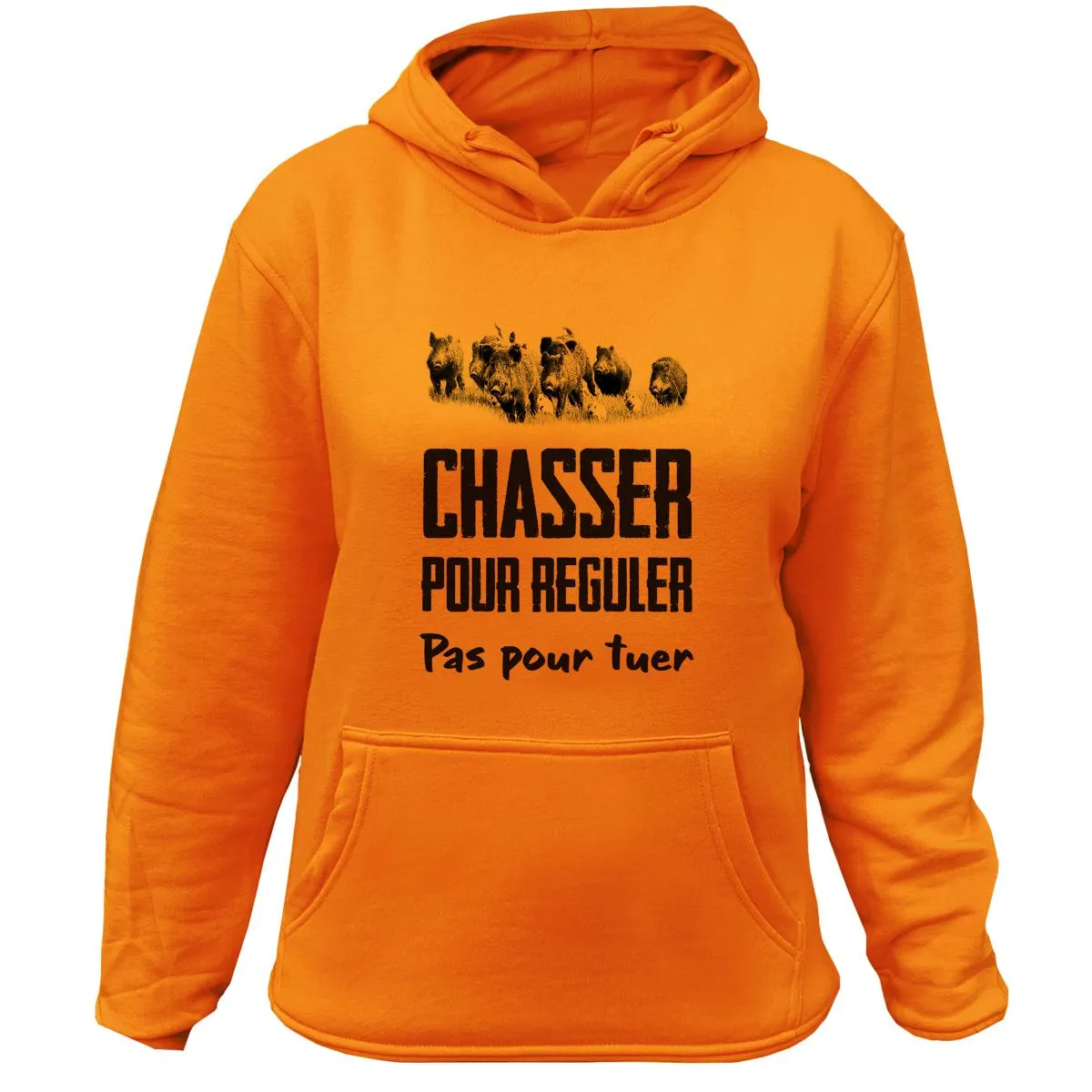 Sweat Chasseresse Sanglier – Chasser pour réguler pas pour tuer