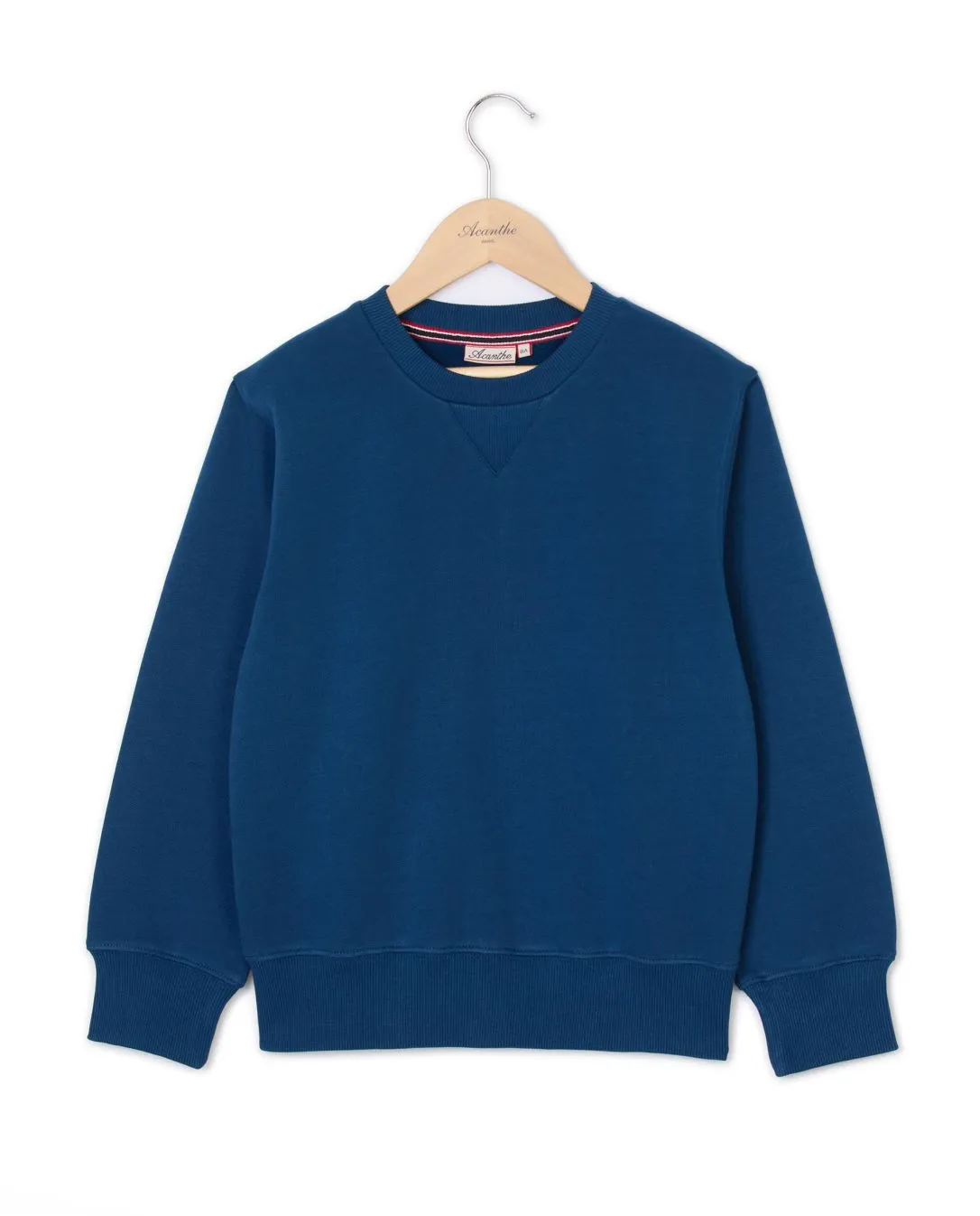 Sweat col rond bleu