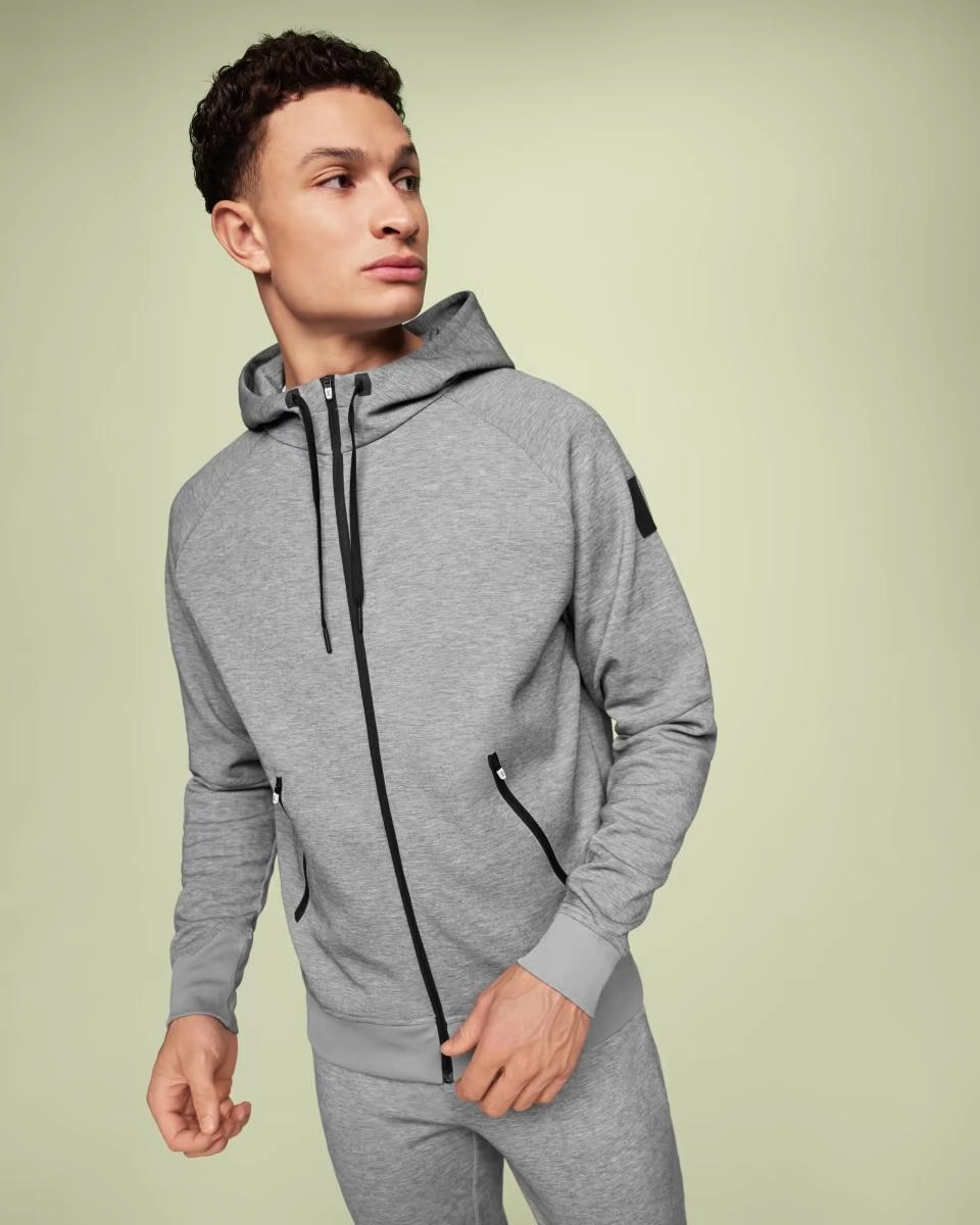 Sweat Homme On Running Zipped Grey