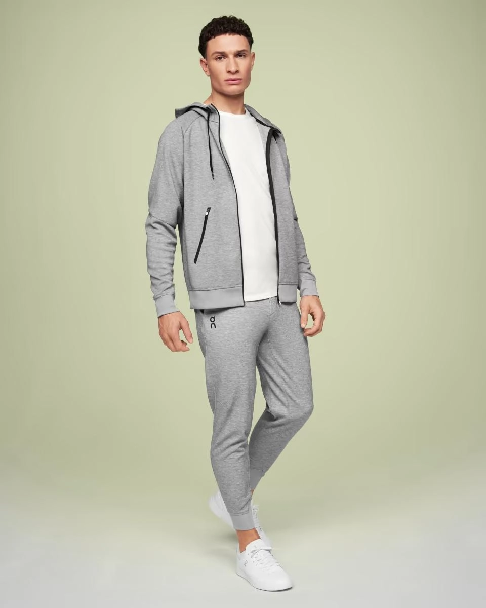 Sweat Homme On Running Zipped Grey