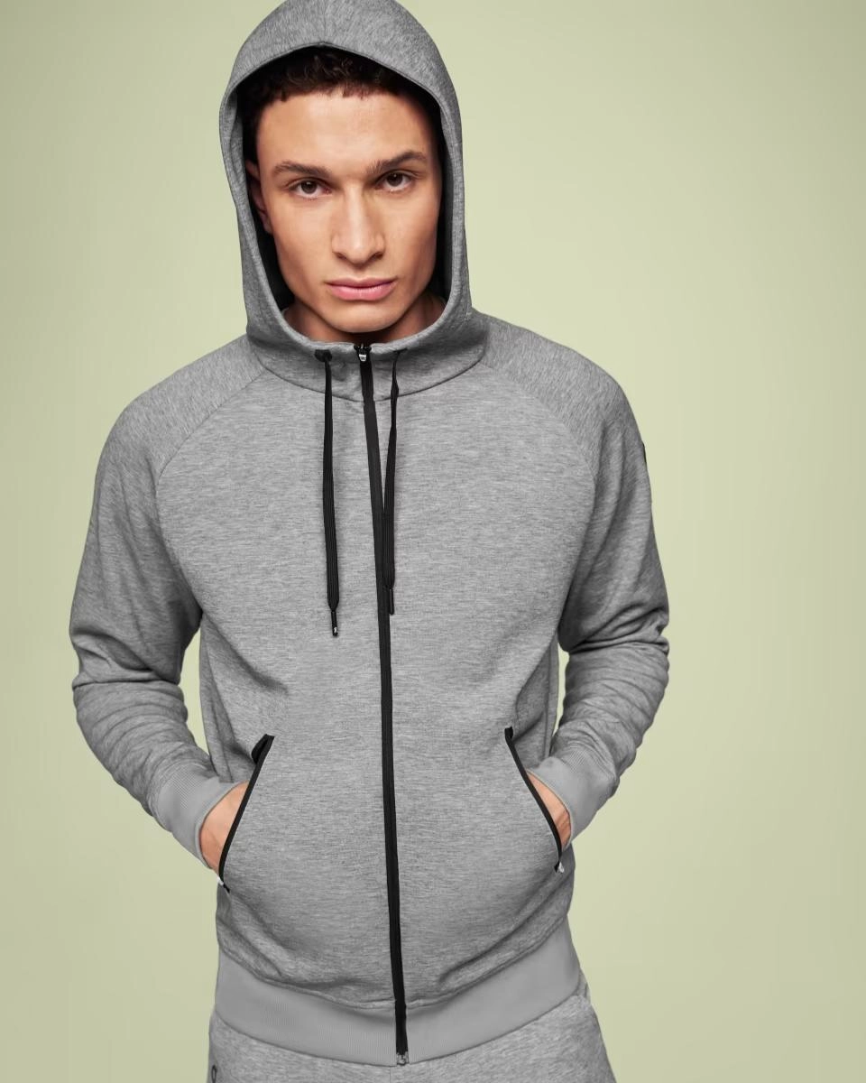 Sweat Homme On Running Zipped Grey