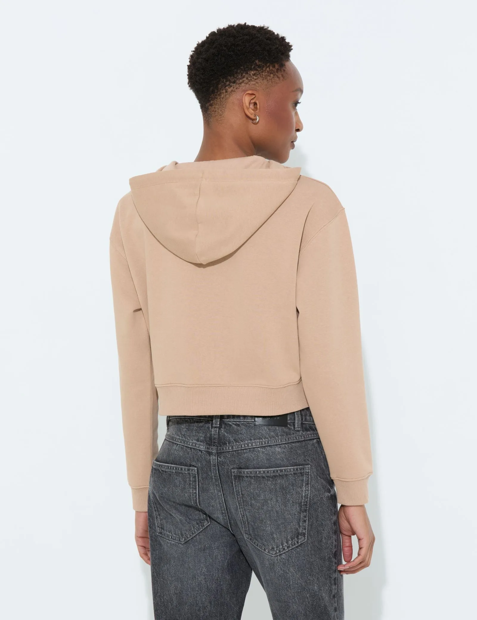 Sweat oversize zippé bois de rose