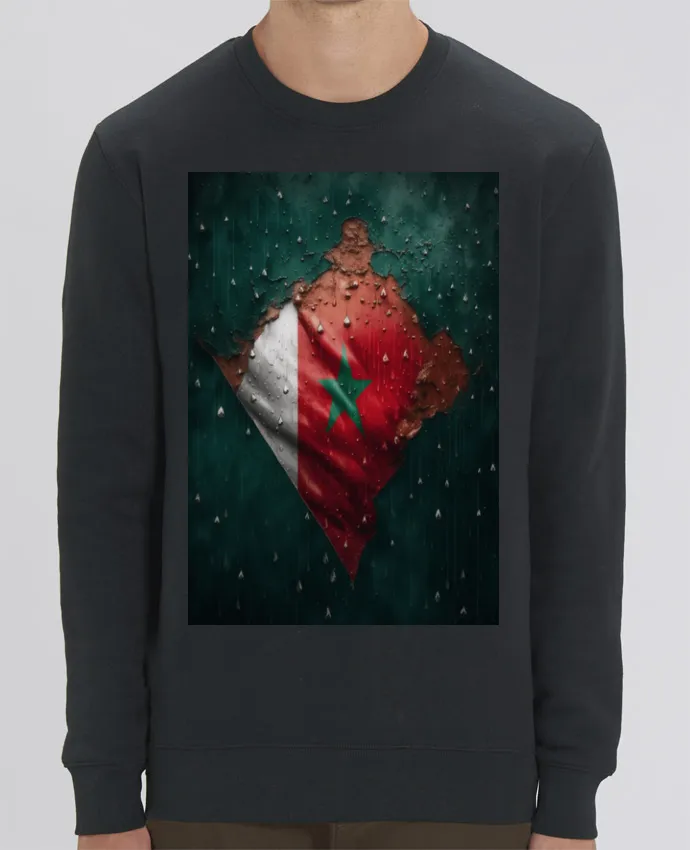 Sweat-shirt Drapeau Maroc sous la Pluie Par NewDesignPhoto