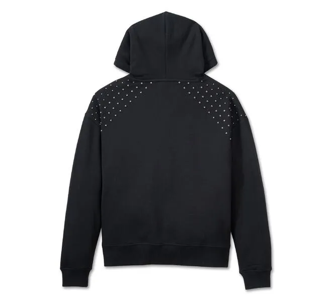 Sweat à capuche Studded Out pour femmes - Harley Black • Harley-Davidson La Rochelle